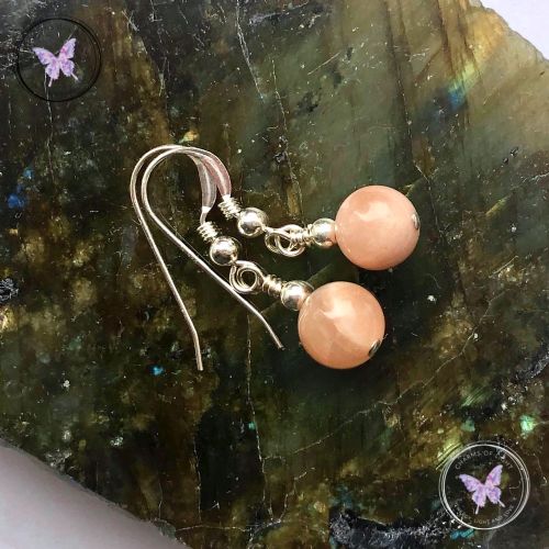 Classical Sunstone Silver Earrings